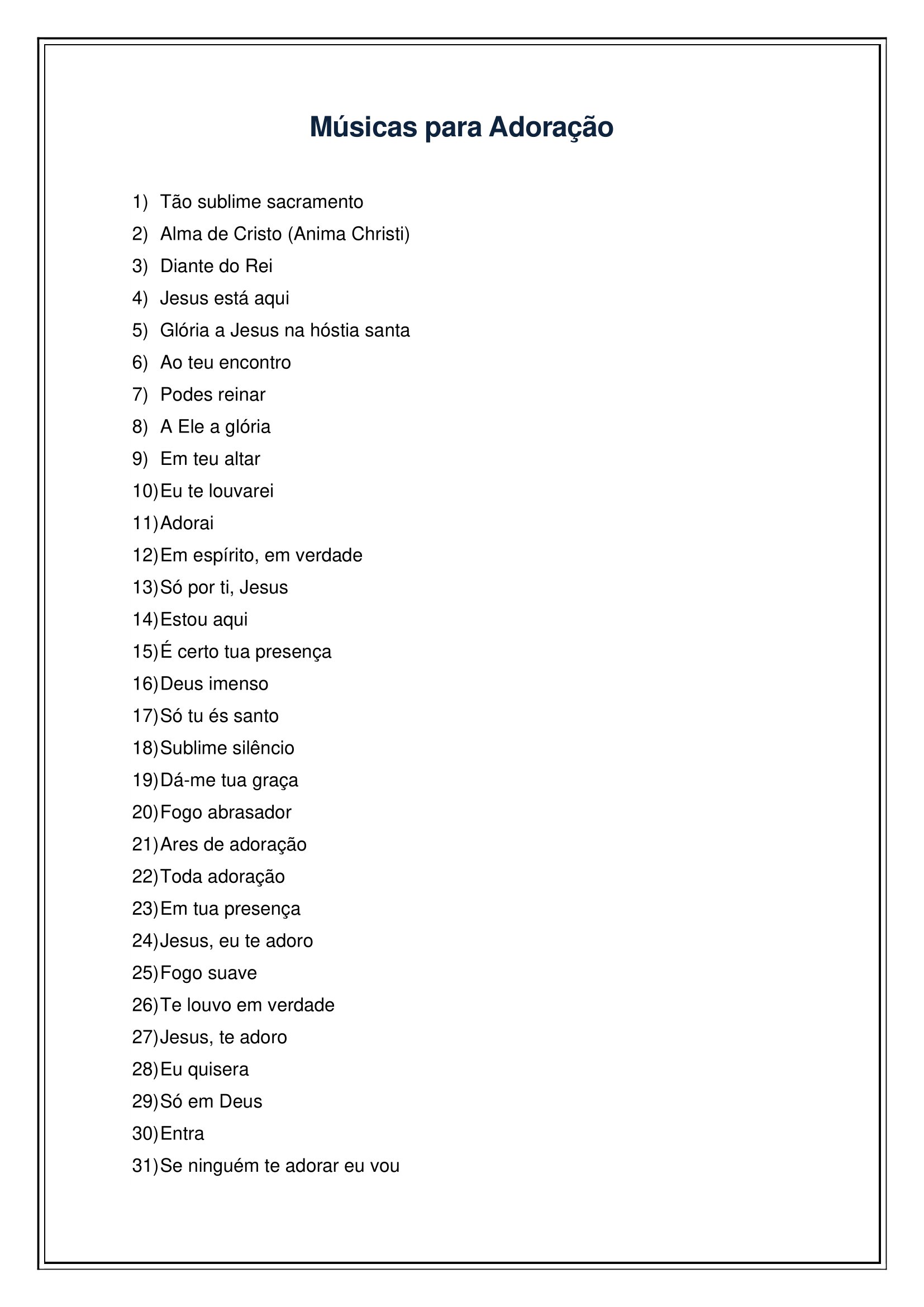 Cifras católicas para missa